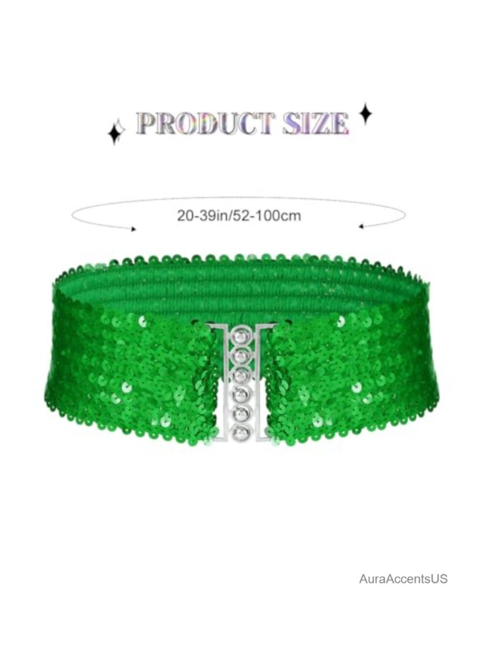Sequin Elastic Wide Waist Belt Cinch Dress Belt Sparkly Waistband - Picture 2 of 6